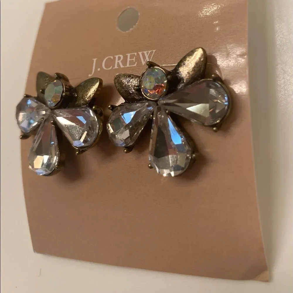 J. Crew Crystal Angel Earrings